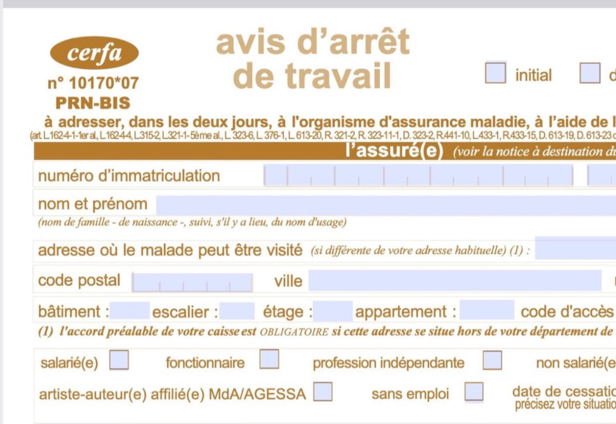 nouveau arret de travail 2025